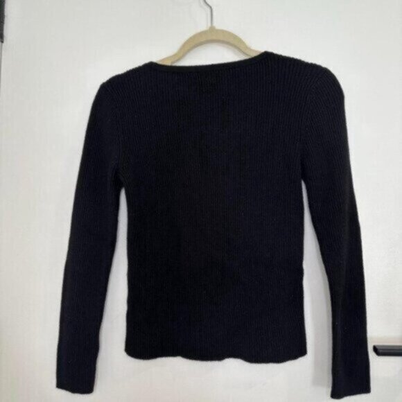 Black Square neck long-sleeve sweater Size L - Picture 6 of 6